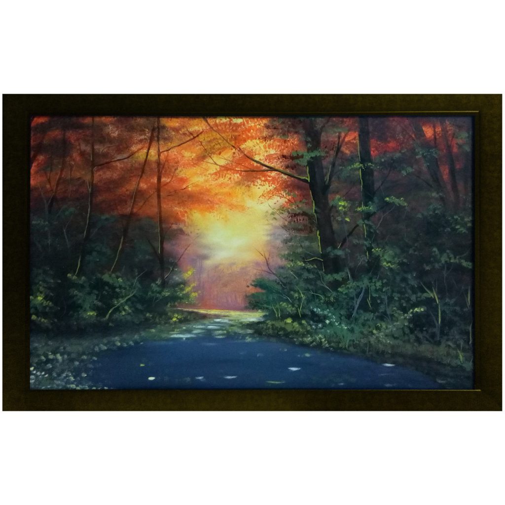 تابلوی نقاشی رنگ روغن روی بوم جاده اسالم به خلخال