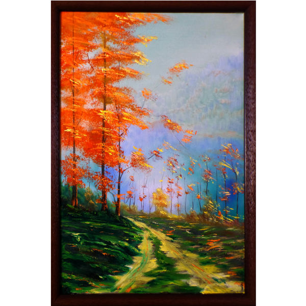 تابلوی نقاشی رنگ روغن دره بالای تپه اثر سید علی مهدوی حسینی