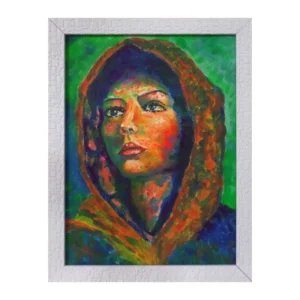 تابلو نقاشی اکریلیک به سبک امپرسیونیستی مدل دختری با هودی